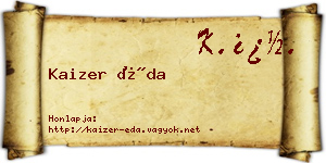 Kaizer Éda névjegykártya